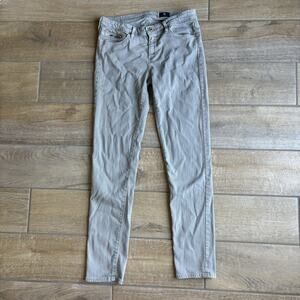 AG Adriano Goldschmied Women's Size 27R Jeans Gray Skinny Cropped Zip Pocket